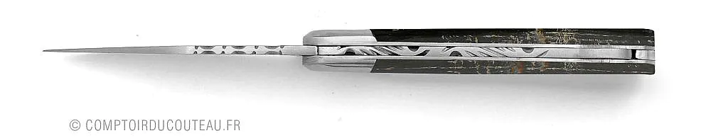 couteau Douris Chastel le Pionnier manche en croûte de buffle vue de dessus