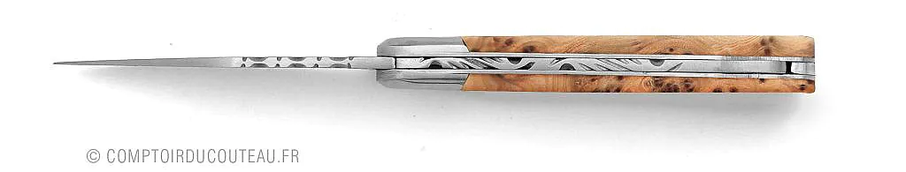 couteau Douris Chastel le Pionnier manche en genévrier vue de dessus