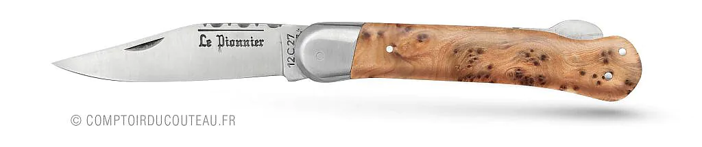 couteau Douris Chastel le Pionnier manche en genévrier vue de profil