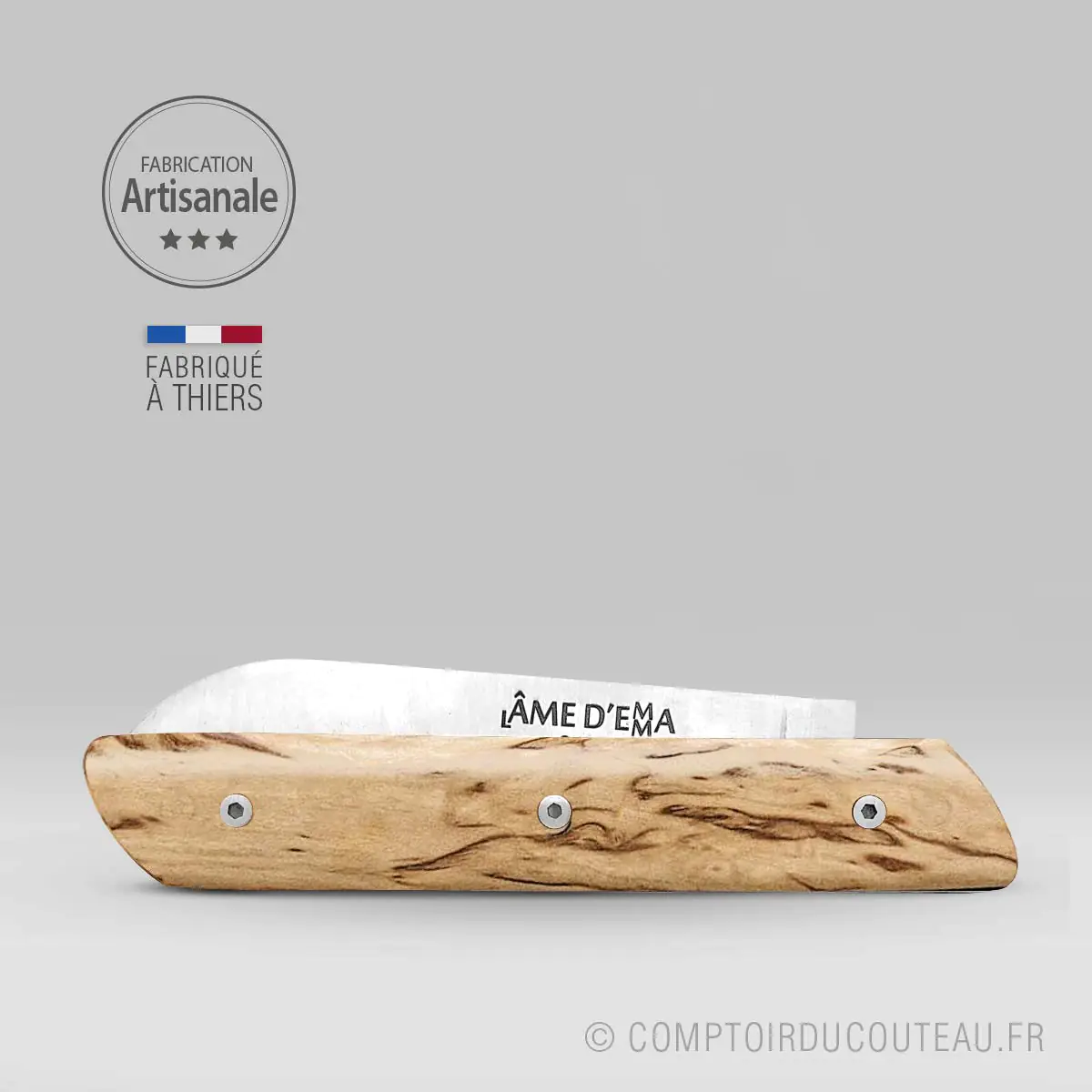 couteau l'âme d'Emma bois de bouleau fermé
