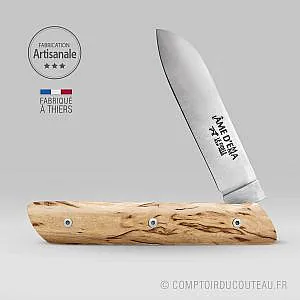 couteau l'âme d'Emma bois de bouleau ouvert