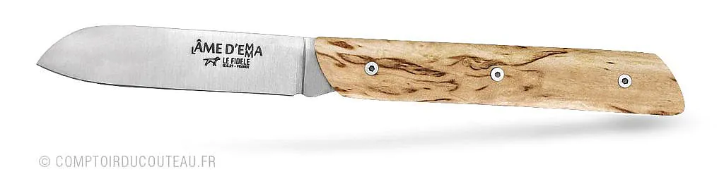 couteau l'âme d'Emma bois de bouleau vue profil