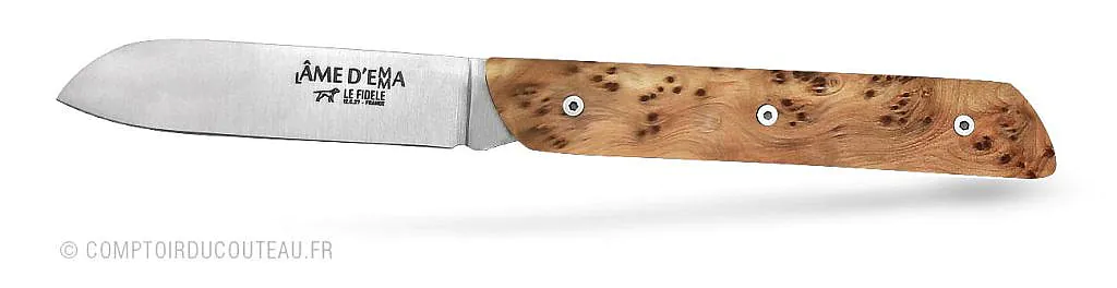 couteau l'âme d'Emma bois de genévrier vue profil