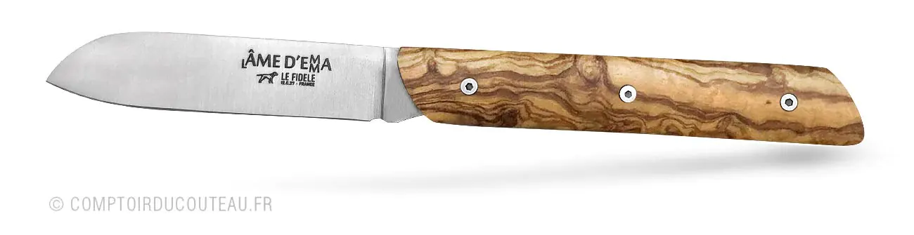 couteau l'âme d'Emma bois d'OLIVIER vue profil