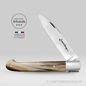 couteau le sauveterre manche pointe de corne ouvert