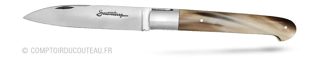 couteau le sauveterre manche en pointe de corne vue de profil