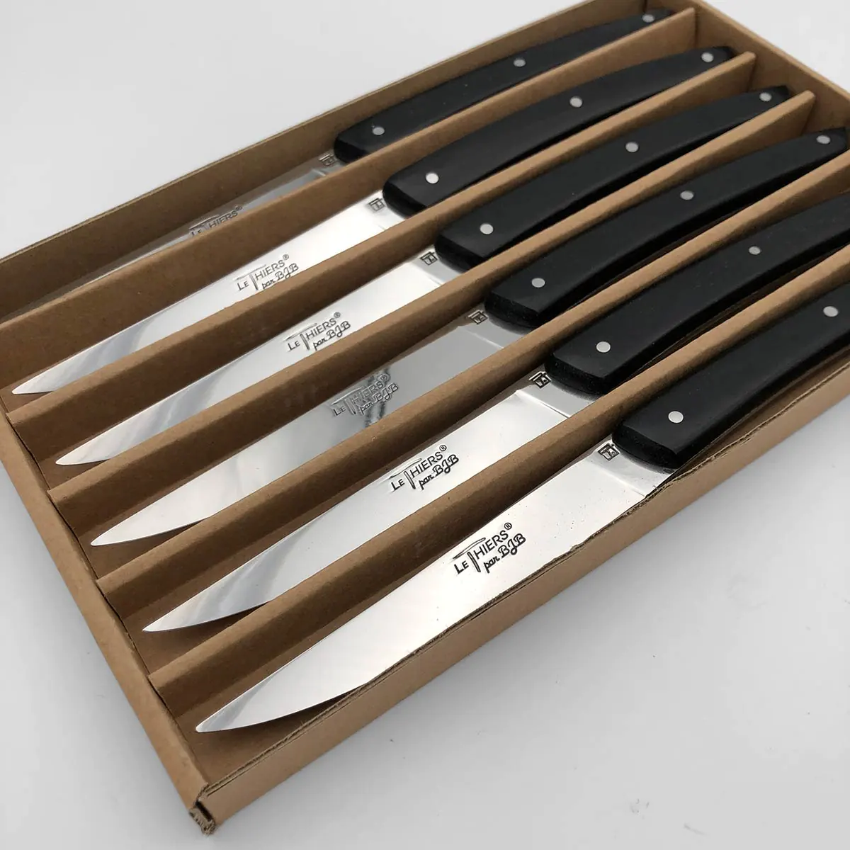 coffret 6 couteaux de table le thiers ebene, meilleur rapport qualite prix fabriqués en france fabrication artisanale