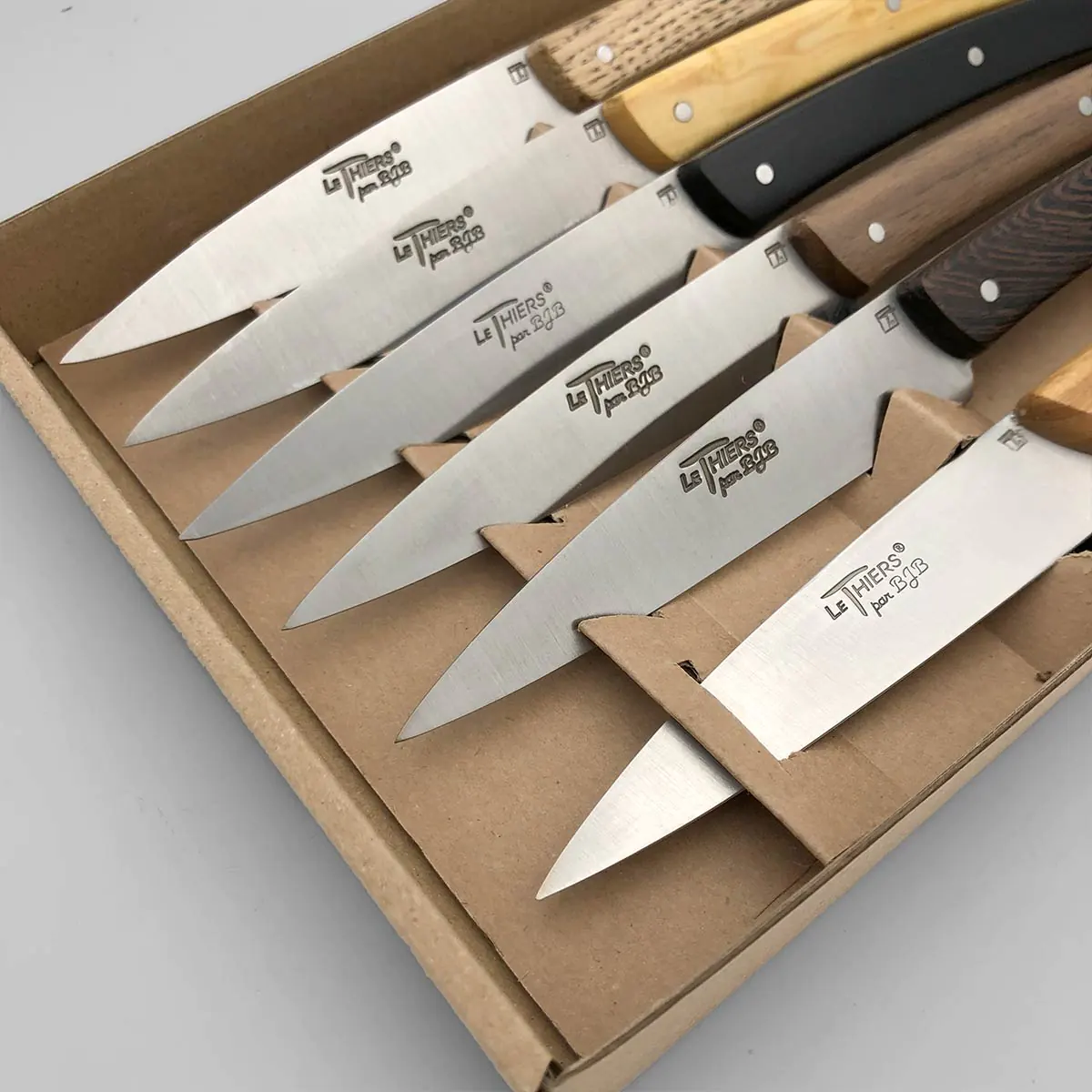 Coffret 6 couteaux de table Le Thiers® Rustique – bois assortis – Image 3