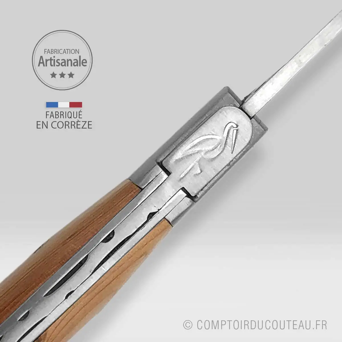 couteau regional alsacien l'elsass dessus detail ressort