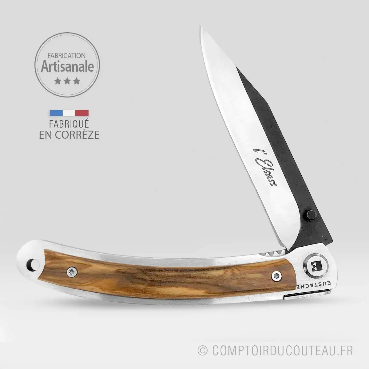 couteau pliant alsacien l'Elsass liner olivier fermé