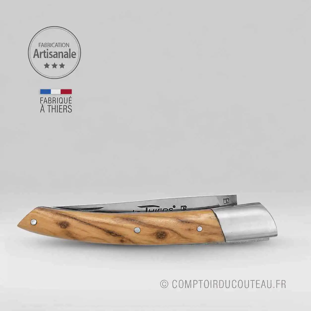 Couteau Le Thiers® Bois de genévrier 12 cm 1 Mitre Inox – Image 2
