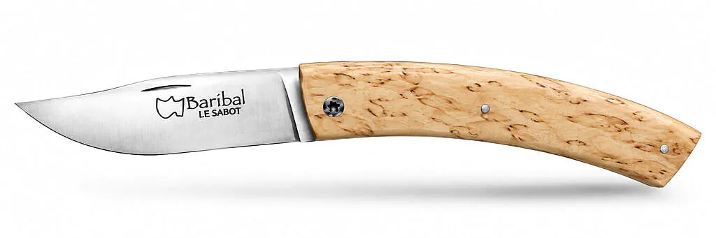 Couteau Baribal Au Sabot plein manche en bouleau, vue de profil