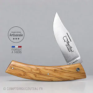 couteau le baribal plein manche olivier