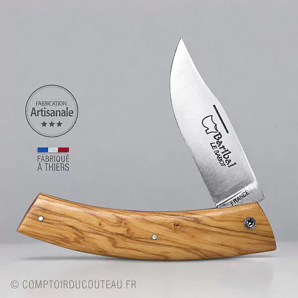 couteau le baribal plein manche olivier
